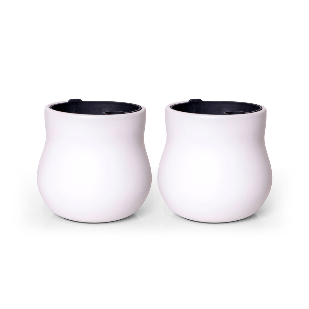 Two handmade ceramic plant pots, all Alabaster White