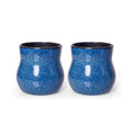 Two handmade ceramic plant pots, all River Blue