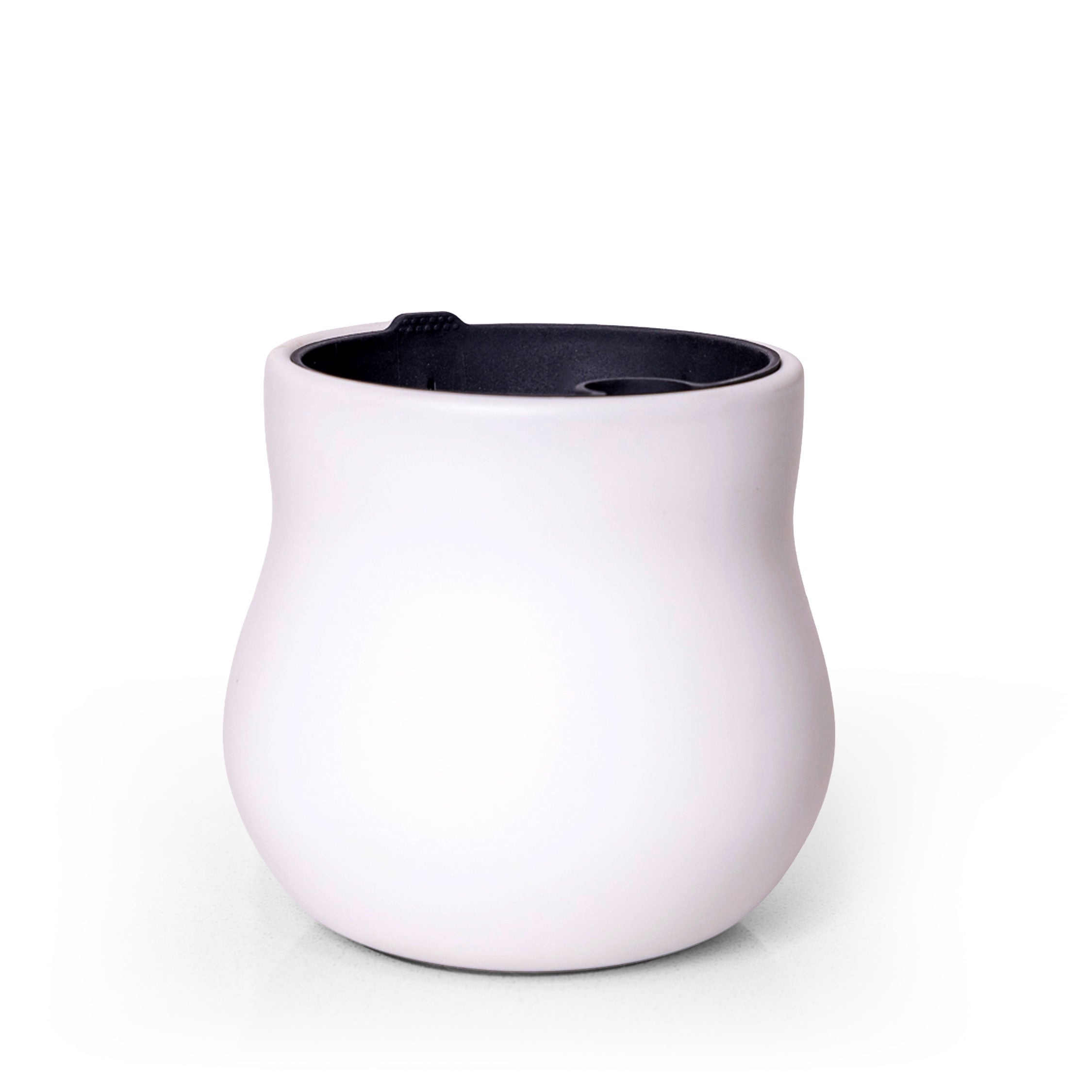 white plant pot with black stand Ceramic Plant Pot with Rubber Liner