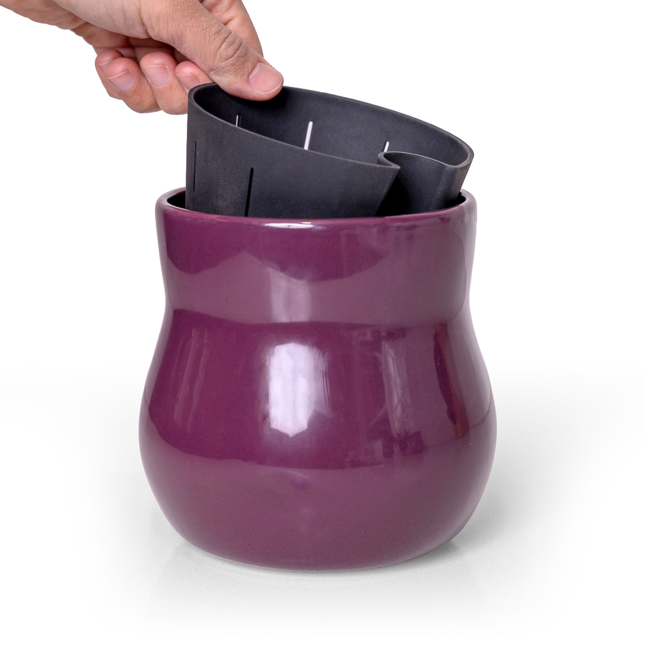 purple flower pots ceramic Ceramic Plant Pot with Rubber Liner