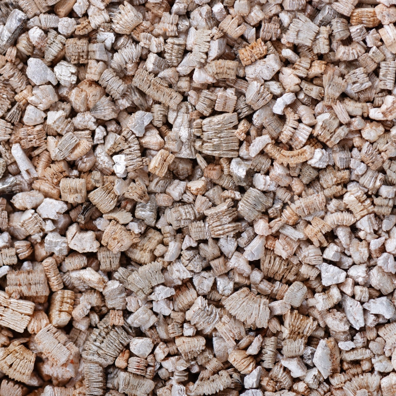 Close-up of vermiculite, a lightweight and highly absorbent mineral.